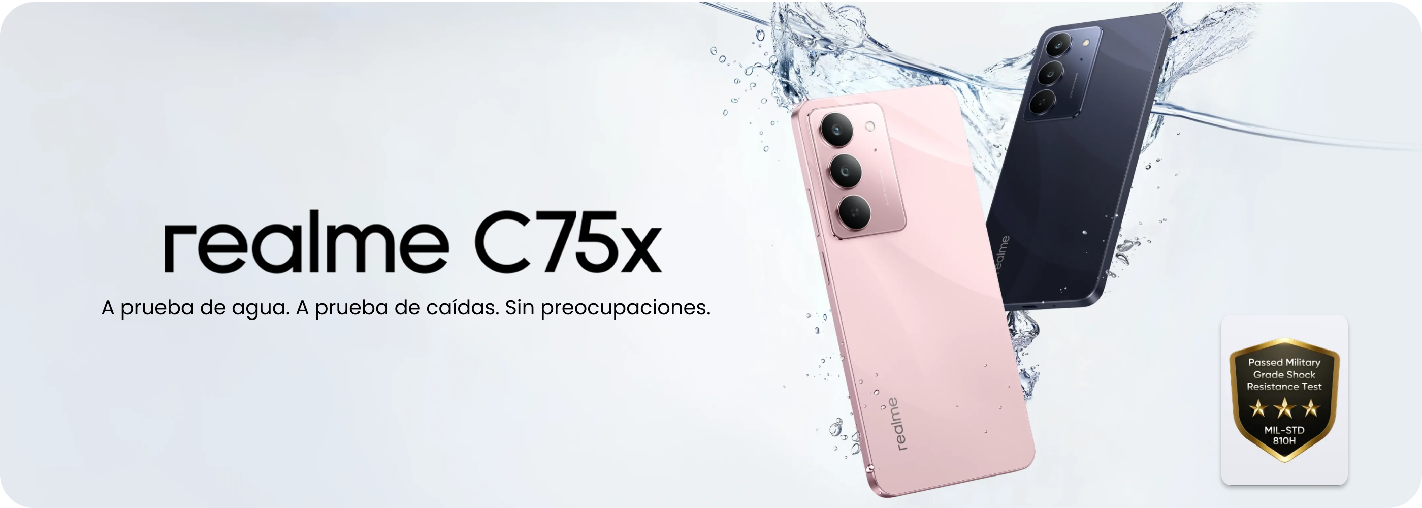 Realme C75x | À prova d’água. À prova de quedas. Sem preocupações.