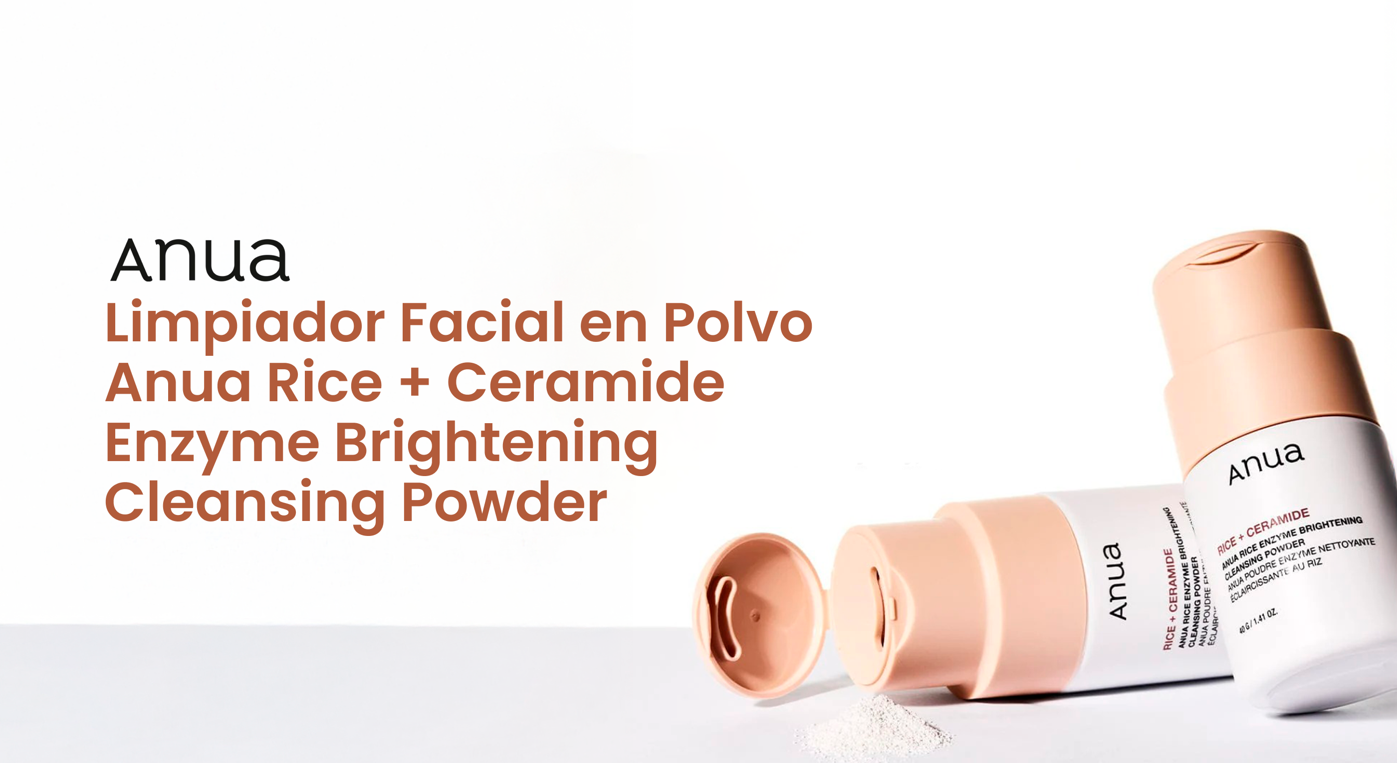 Limpiador Facial en Polvo Anua Rice + Ceramide Enzyme Brightening Cleansing Powder