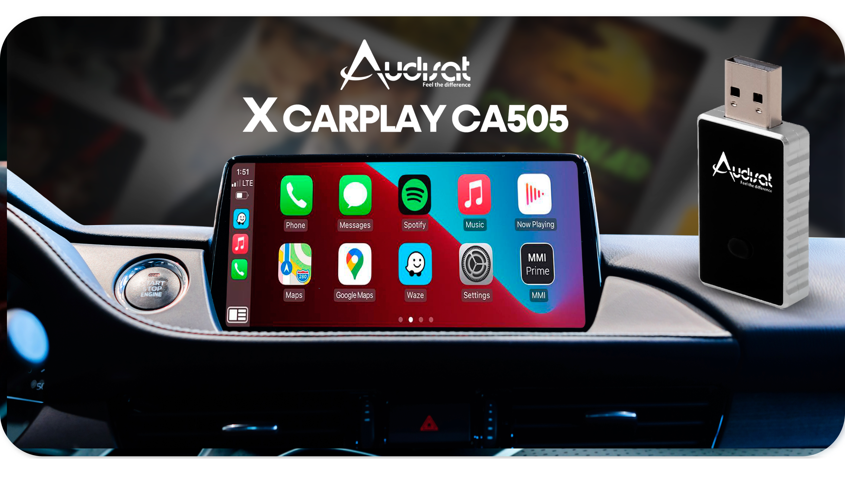 XCarplay CA505 | Conectividad inteligente para tu auto, sin cables.