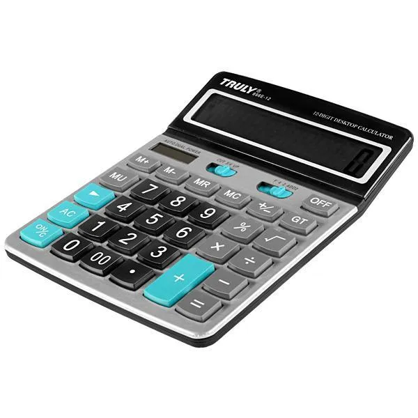 Calculadora Truly 896E 12 Dígitos Memória Independente - Cinza/Azul	