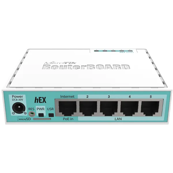 ROTEADOR MIKROTIK HEX RB750GR3 M.SD WIRELESS BRANCO