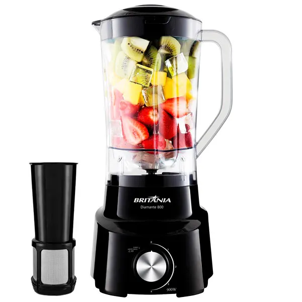 Licuadora Britania Diamante 800 de 900 watts 4 Velocidades + Pulsar 220V~60Hz - Negra
