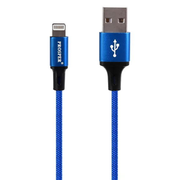 CABO  USB LIGHTNING PROSPER P-5513 1METRO AZUL