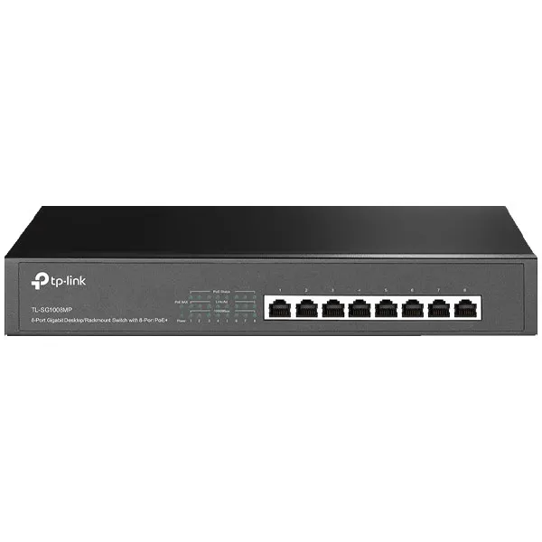 Switch TP-Link TL-SG1008MP com 8 Portas Ethernet de 10/100/1000 Mbps - Preto