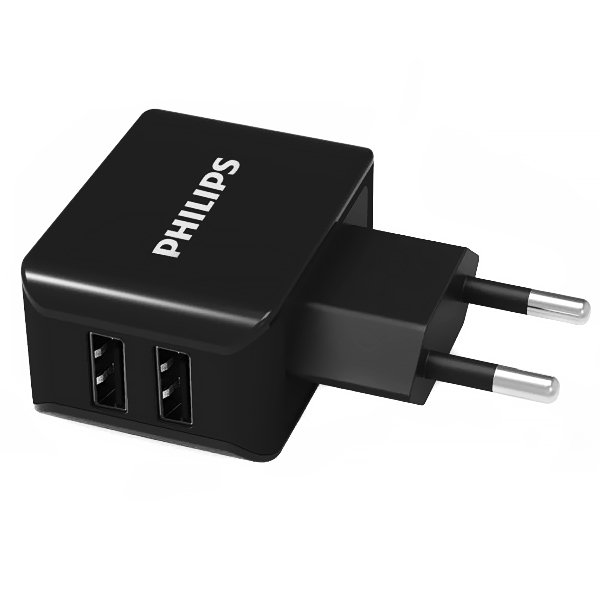 ADAPTADOR DE TOMADA USB PHILIPS DLP2502 15.5W 2SAIDA 2V(PADRAO BR)PRE