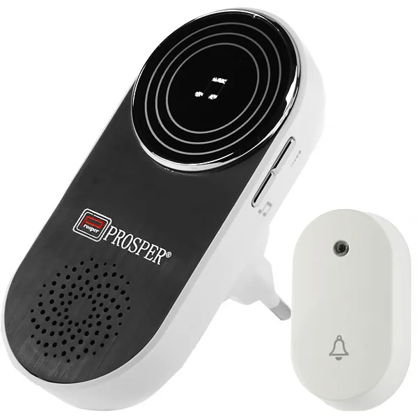 CAMPAINHA PROSPER P-9822 S/FIO 2V BRANCO/CINZA