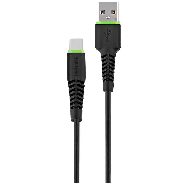 CABO  USB USB-C PHILIPS DLC1530C 1.2METROS PRETO/VERDE