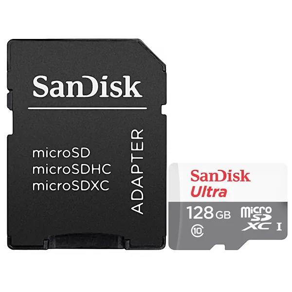 MEMORIA  MICRO-SD SANDISK SDSQUNR 128GB ULTRA 100MB/S CLASS 10 BRA/CIN