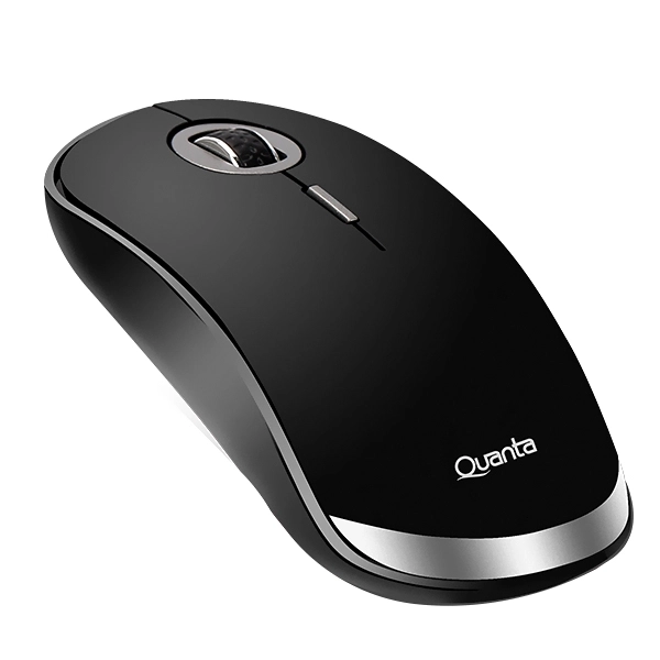 Mouse Sem Fio Quanta QTMS20 até 1.600 DPI - Preto/Prata