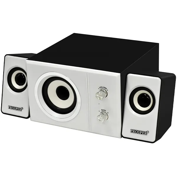 SPEAKER PROSPER P-7715 2.1 USB IPOD 3WATTS BRANCO/PRETO