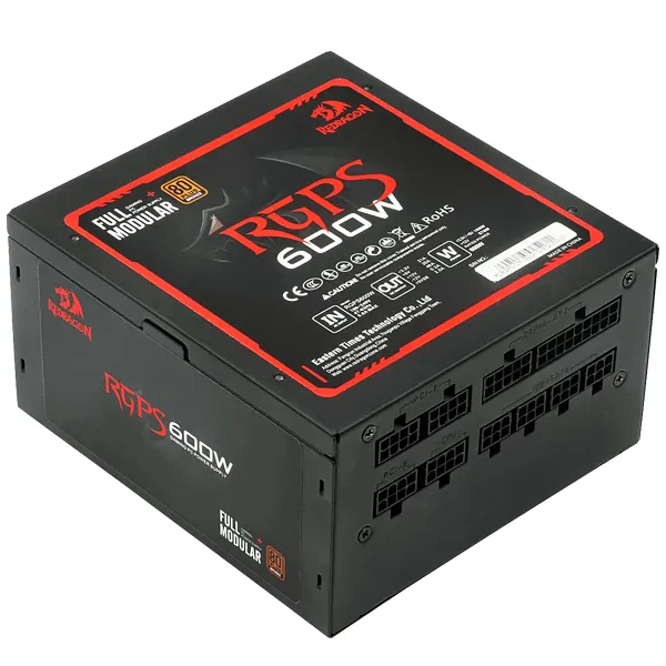 Fuente de Alimentación para PC Redragon RGPS-600W (GC-PS003) 600 watts 80 Plus - Negra