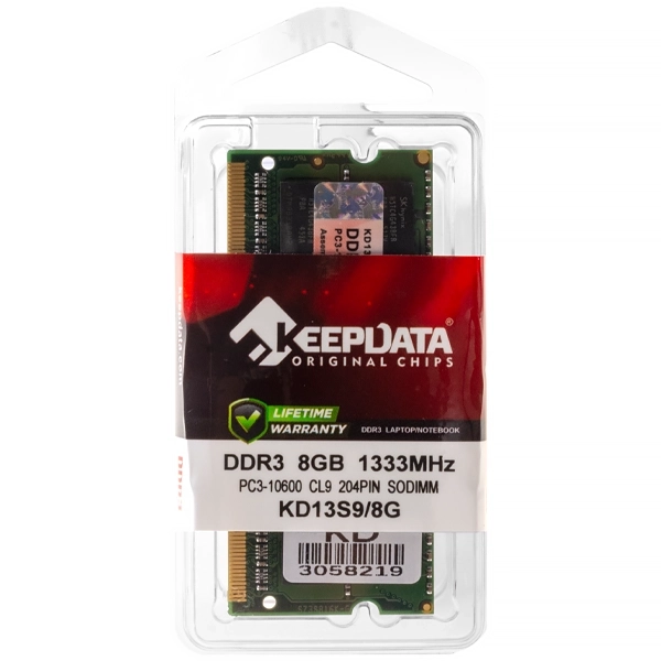 MEMORIA NB KEEPDATA DDR3 1333MHZ 8GB KD13S9/8G