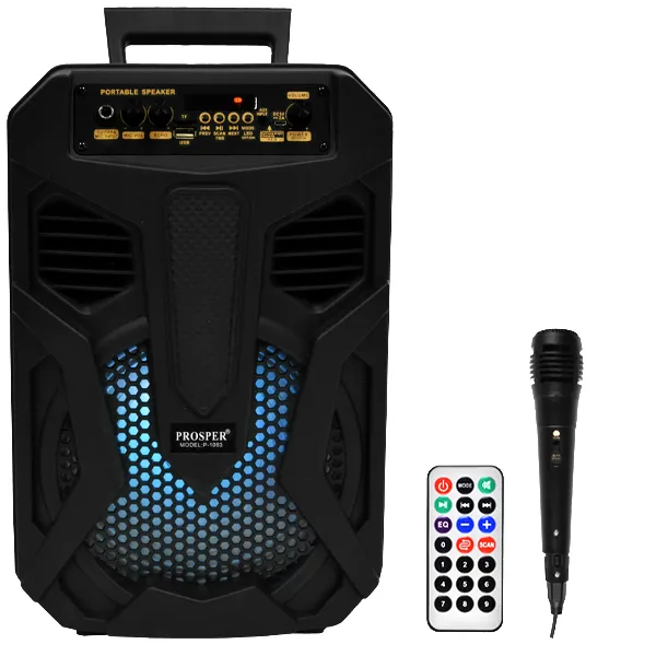CAIXA KARAOK PROSPER P1083 USB BLUETOOTH 1MICROFONE 1000WATTS PRETO