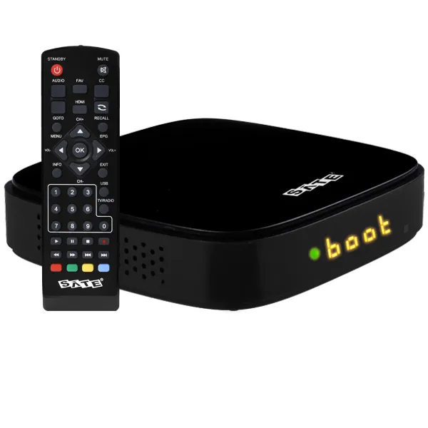 Conversor de TV Digital ISDB-T Satellite A-DTR07 Full HD com HDMI e USB Bivolt - Preto