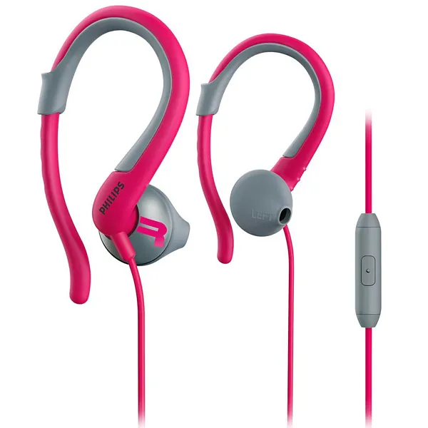 FONE PHILIPS SHQ1255T C/MICROFONE ORELHA ROSA/CINZA
