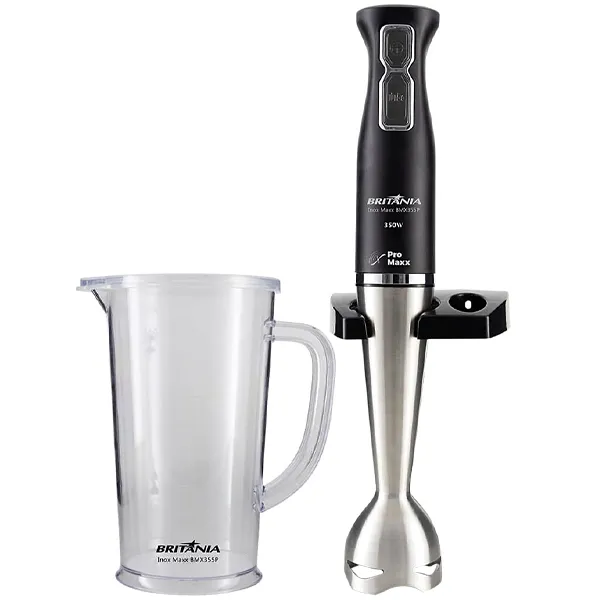 Mixer Britânia Inox Maxx BMX355P 350 watts con Vaso de 1.05 Litros 220V ~ 50/60 Hz - Negro/Plata