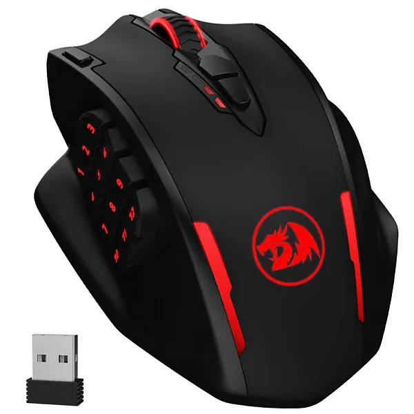 Mouse Gaming Inalámbrico Redragon Impact Elite M913 USB hasta 16.000 DPI con Backlight RGB - Negro