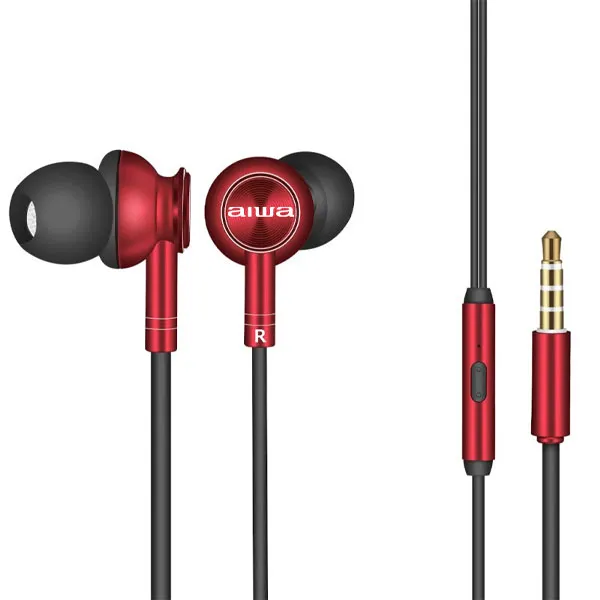 FONE AIWA AWF1R C/MICROFONE PEQUENO VERMELHO/PRETO