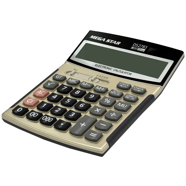 CALCULADORA MEGASTAR DS2783 12 DIGITOS DOURADO/CINZA