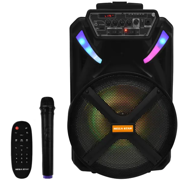 CAIXA KARAOK MEGASTAR SPA120BTF USB BLUETOOTH 1MICROFONE 30000W 2V PRE