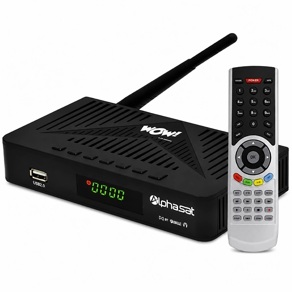 Receptor FTA Alphasat WOW! KVM Edition Full HD com Wi-Fi - Preto