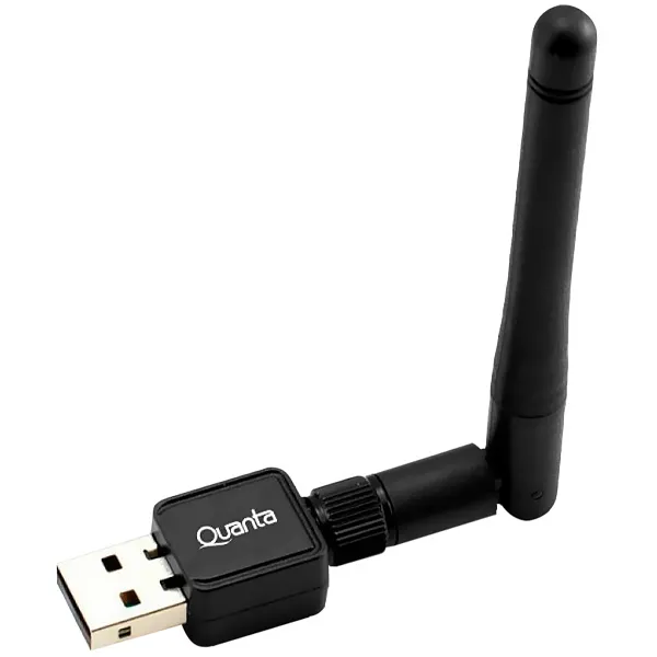 ADAPTADOR USB WIFI QUANTA QTA802 C/ANTENA 150MB PRETO