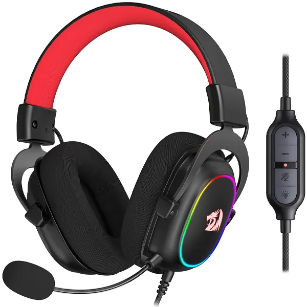 FONE REDRAGON H510-RGB ZEUS X GAMING C/MICROFONE ARCO PRETO/VERMELHO