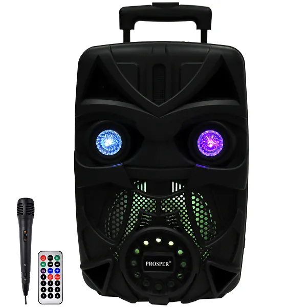 CAIXA KARAOK PROSPER P1081 USB BLUETOOTH 1MICROFONE 100WATTS PRETO