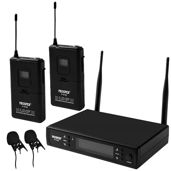 MICROFONE PROSPER P-6182 WIRELESS PROFESSIONAL 2V PRETO