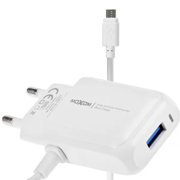 CARREGADOR  USB MICRO-USB P/ CELULAR MOXOM KH-66 1SAIDA BRANCO
