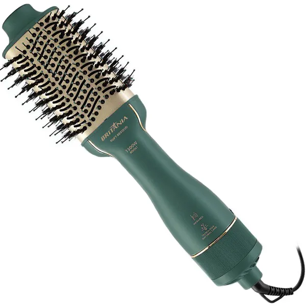 ESCOVA CABELO BRITANIA BES13VD SOFT 3EM1 1300WATTS 2V VERDE/DOURADO