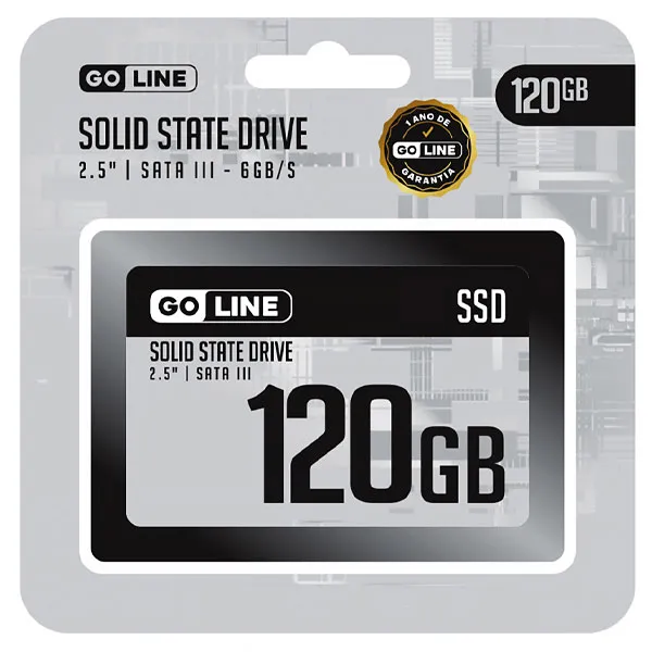 SSD de 120GB GOLINE GL120SSD SATA 3.0 Factor de Forma 2.5" - Preto