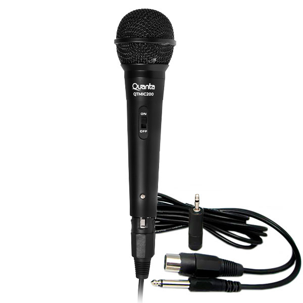 MICROFONE QUANTA QTMIC200 COM/FIO PRETO