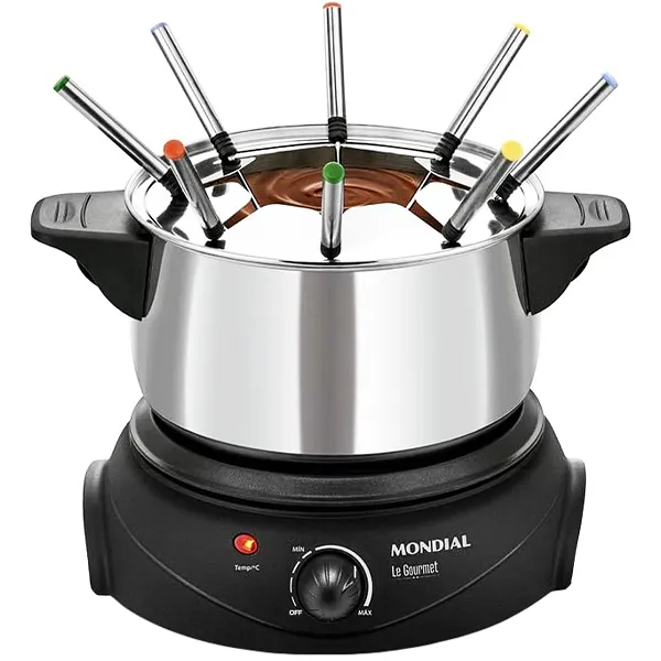 PANELA DE FONDUE MONDIAL FD02 LE GII 2.4LITROS 220V/50/60HZ PRETO/SILV