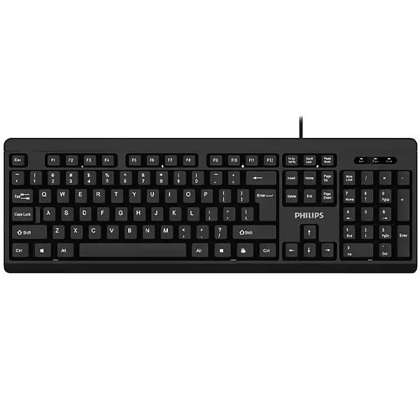 TECLADO PHILIPS SPK6224 WIRED USB INGLES PRETO