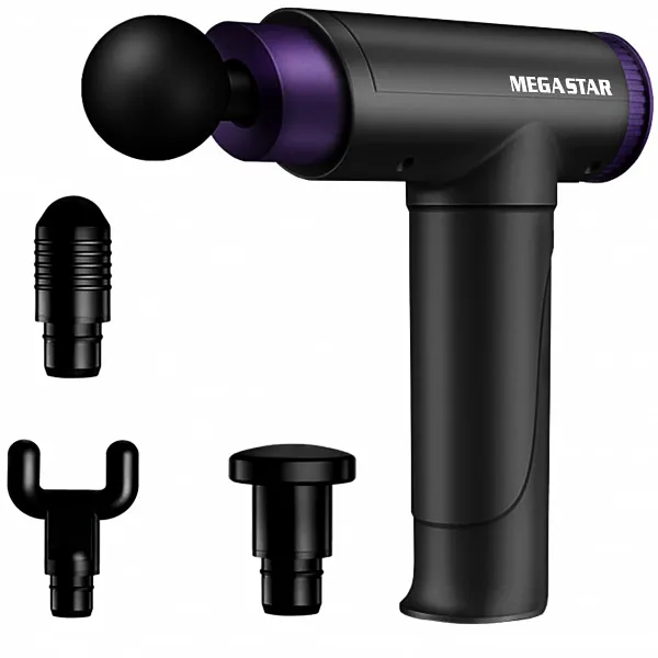 MASSAGEADOR MEGASTAR FMA12 RECARREGAVEL 4CABECAS 2V PRETO/ROXO