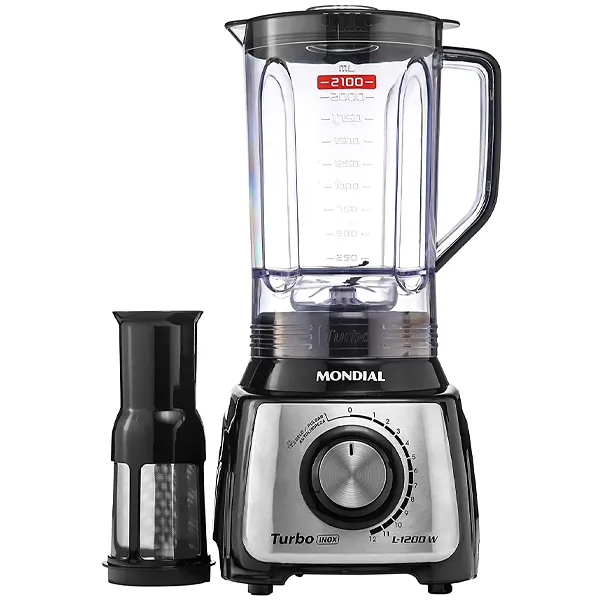 LIQUIDIFICADOR MONDIAL L-1200BI TURBO INOX 3LITROS 220V/50/60HZ PRE/SI