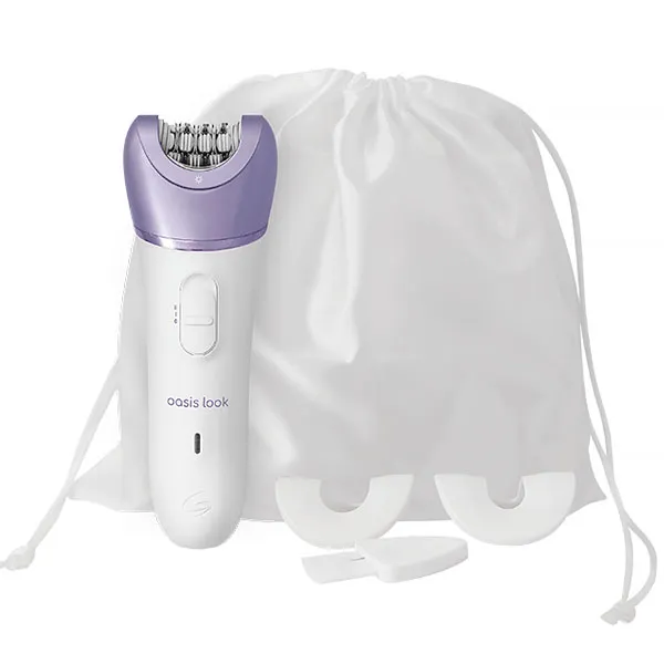 DEPILADOR GAMA OASIS-HF LOOK USB RECARREGAVEL 2V BRANCO/ROXO