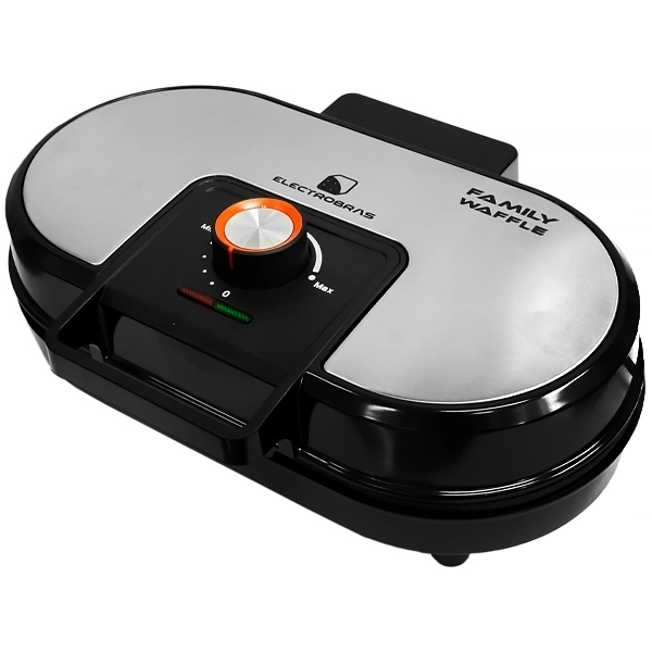 Máquina de Waffles ElectroBras Family Waffle EBWF-02 1.400 watts 220 - 240 V ~ 50/60 Hz - Negra/Plata