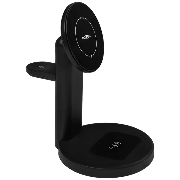 CARREGADOR WIRELESS MOXOM MX-HC119 WL SMARTPHONE 15WATTS 3EM1 PRETO