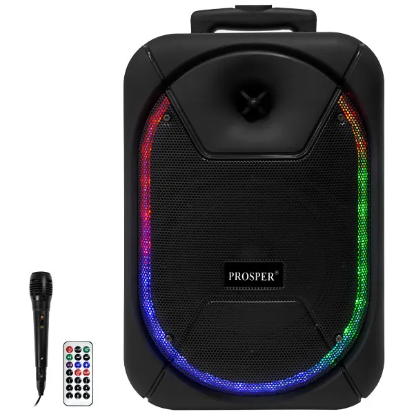 CAIXA KARAOK PROSPER P1084 USB BLUETOOTH 1MICROFONE 8000WATTS PRETO