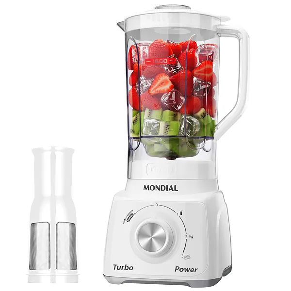 LIQUIDIFICADOR MONDIAL L-99-WG TURBO 2.2LITROS 220V/50/60HZ BRANCO