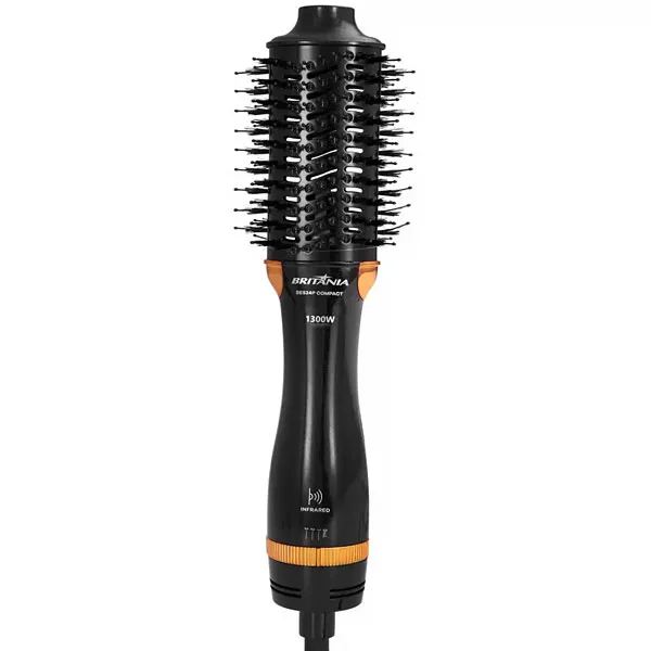 Escova Elétrica Britânia BES24P COMPACT com 1.300 watts Bivolt - Preta/Dourada