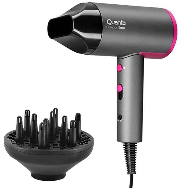 SECADOR QUANTA QTSCP20 2000WATTS C/DIFUSOR 2V CINZA/ROSA