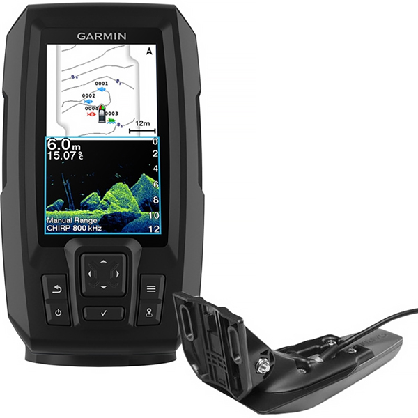 Sonar para Pesca Garmin Striker Vivid 4CV + Transdutor 010-02550-01 de 4.3" com GPS - Preto