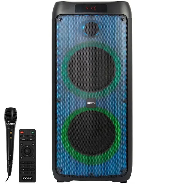 CAIXA KARAOK COBY CY3362-280 USB BLUETOOTH 1MICROFONE 10000WATTS PRETO
