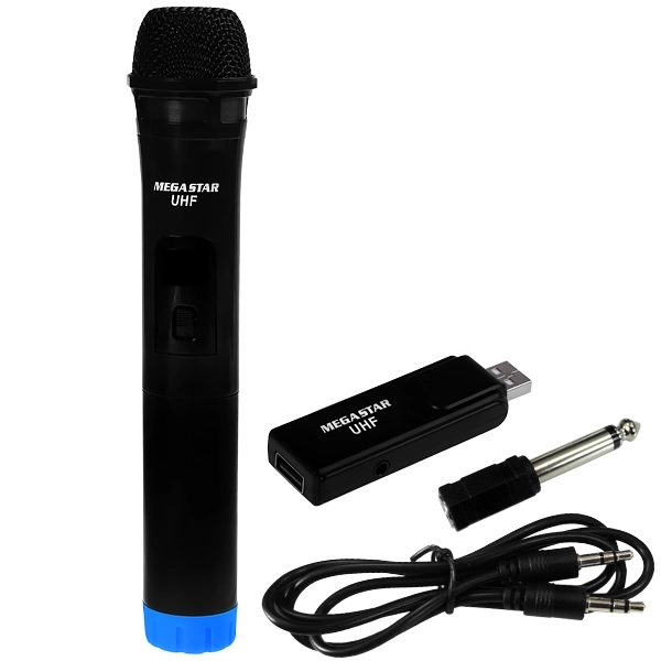 MICROFONE MEGASTAR MICWR7B SEM/FIO USB PRETO/AZUL