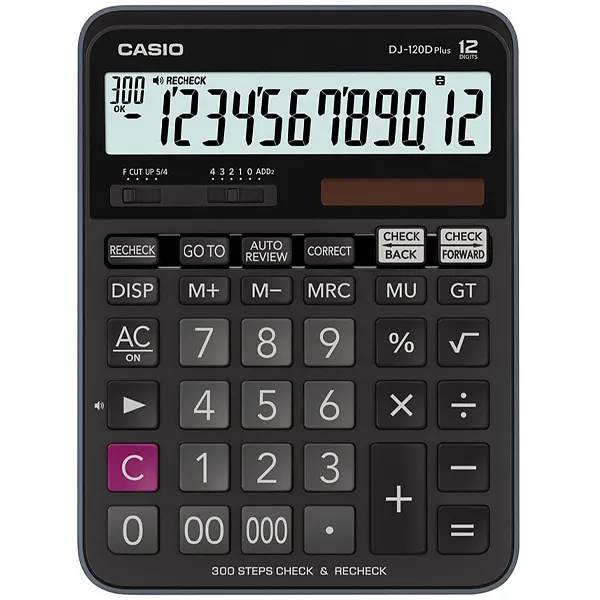 CALCULADORA CASIO DJ-120D PLUS 12DIGITOS PRETO/CINZA SG