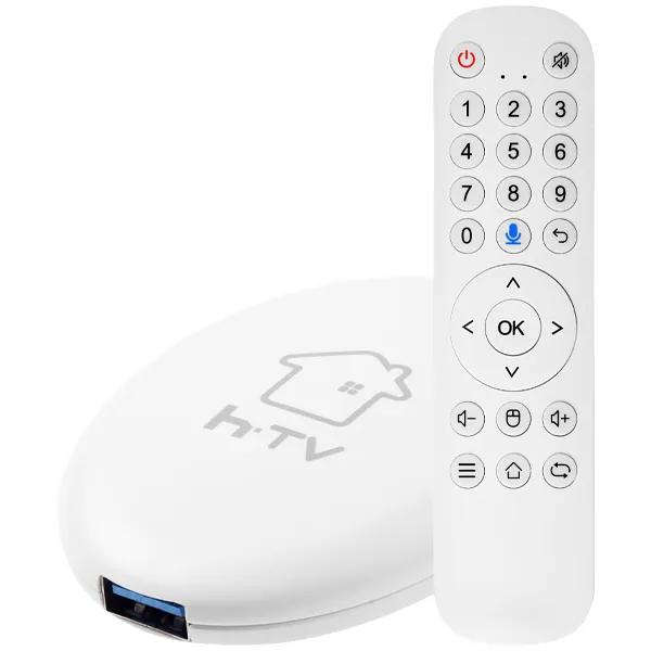Receptor FTA HTV Cast 4K Ultra HD com IPTV de 16GB eMMC/2GB RAM - Branco