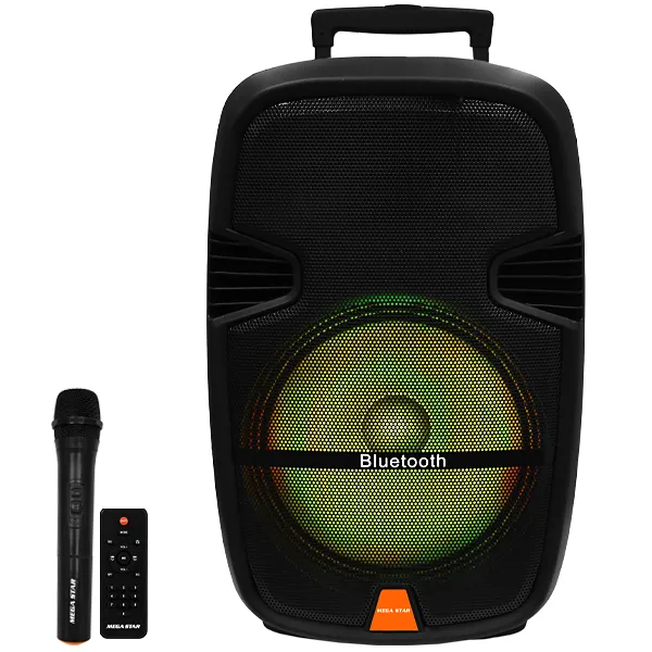 CAIXA KARAOK MEGASTAR SPA157BTF USB BLUETOOTH 1MICROFONE 35000W 2V PRE
